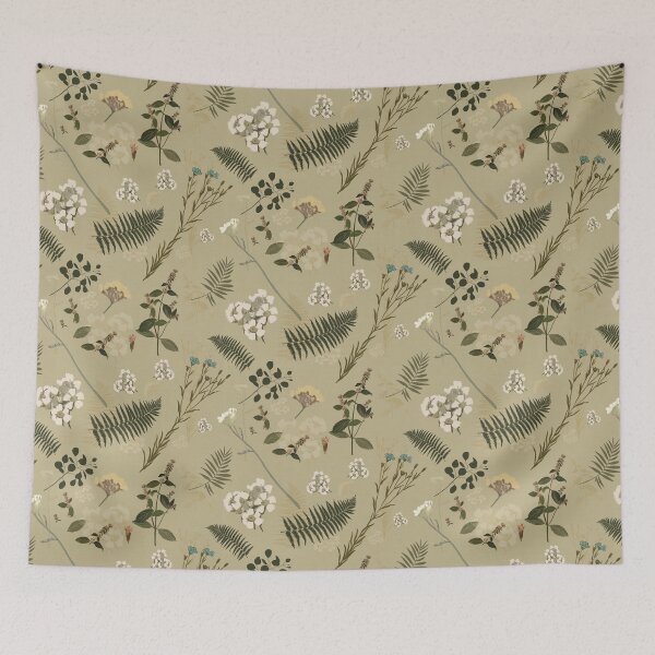Item preview, Vintage Botanical Herbarium Wildflower & Fern - Soft Shadows for Texture designed and sold by The Flying Bunny Studio.