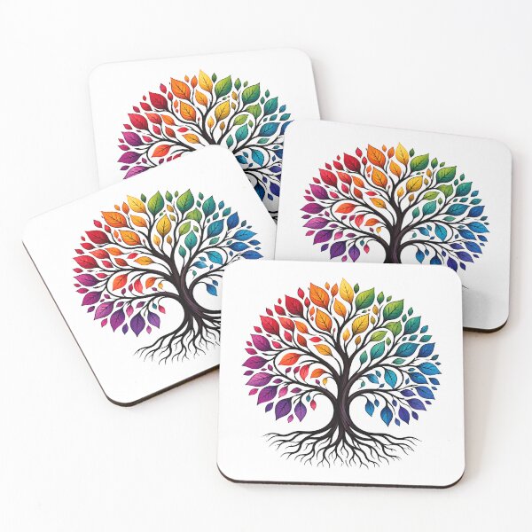 Item preview, Rainbow Tree of Life | Colorful Nature & Roots Design designed and sold by CalmMandala.