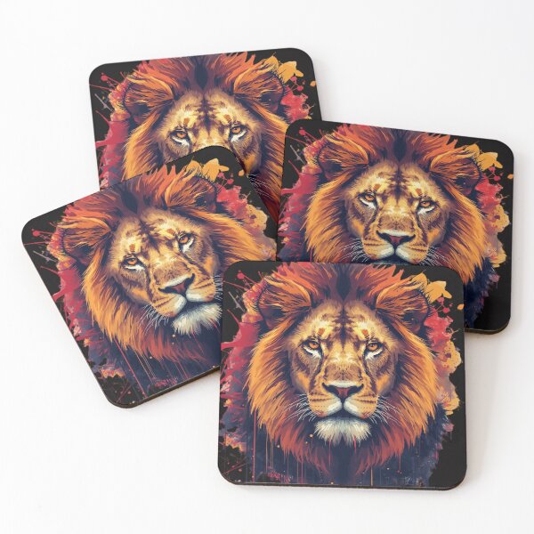 Item preview, Title: Majestic Golden Lion – Powerful Artistic Wildlife Portrait designed and sold by Pixor@.