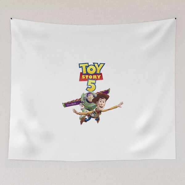 Item preview, Toy Story 5 Woody Buzz Lightyear Flying Poster designed and sold by MillieRhodes.
