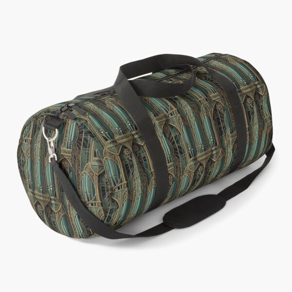 Item preview, Art Deco Organ Pipe Pattern Gold Teal designed and sold by pinkal.
