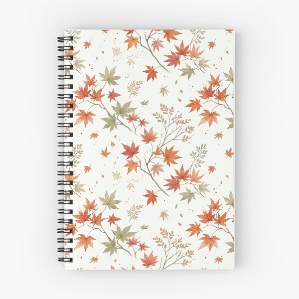 Item preview, Japanese Maple Leaves Autumn Seamless Watercolor Pattern designed and sold by ShivCraftStudio.