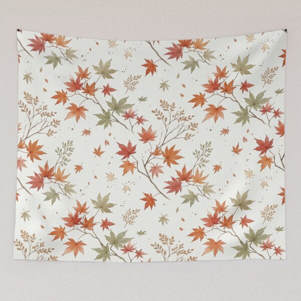 Item preview, Japanese Maple Leaves Autumn Seamless Watercolor Pattern designed and sold by ShivCraftStudio.