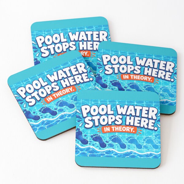 Item preview, Pool Water Stops Here In Theory – Funny Pool Bath Mat designed and sold by astersgraphics.