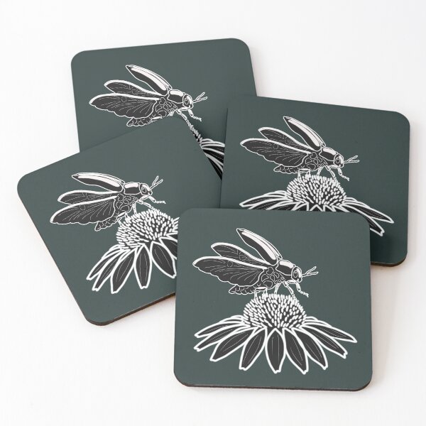 Item preview, Stag Beetle on Wildflower Unique Minimalist Cottagecore Illustration designed and sold by LeshanArt.