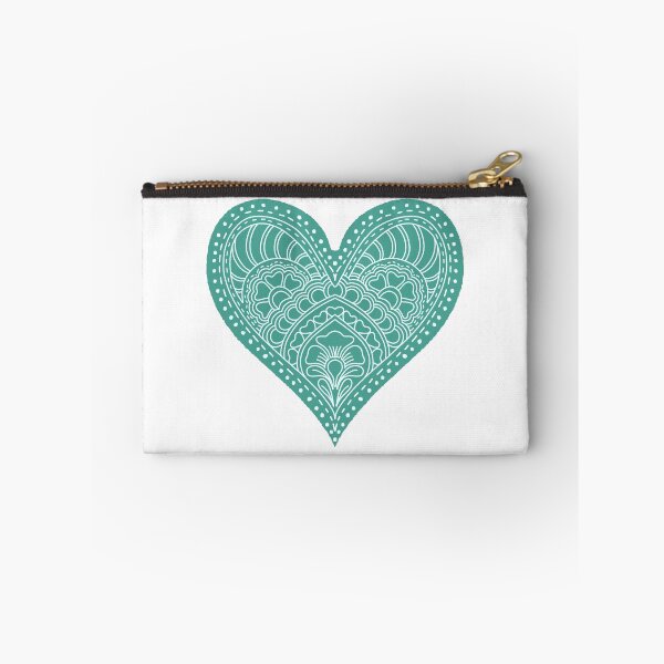 Item preview, Jade Sea Green Mandala Heart Henna Boho Art designed and sold by DColourMuse.