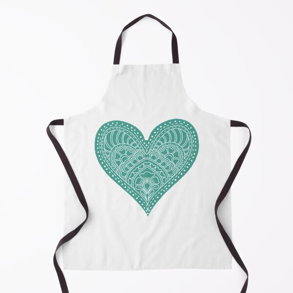 Item preview, Jade Sea Green Mandala Heart Henna Boho Art designed and sold by DColourMuse.