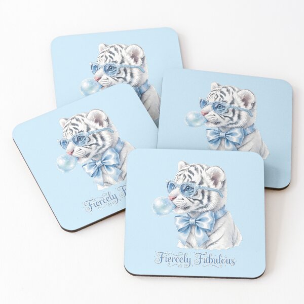Item preview, Fiercely Fabulous Blue Tiger - Cute Coquette Tiger Cub designed and sold by Vibe-Vary.
