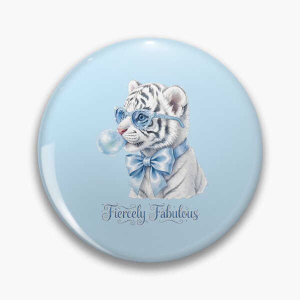Item preview, Fiercely Fabulous Blue Tiger - Cute Coquette Tiger Cub designed and sold by Vibe-Vary.