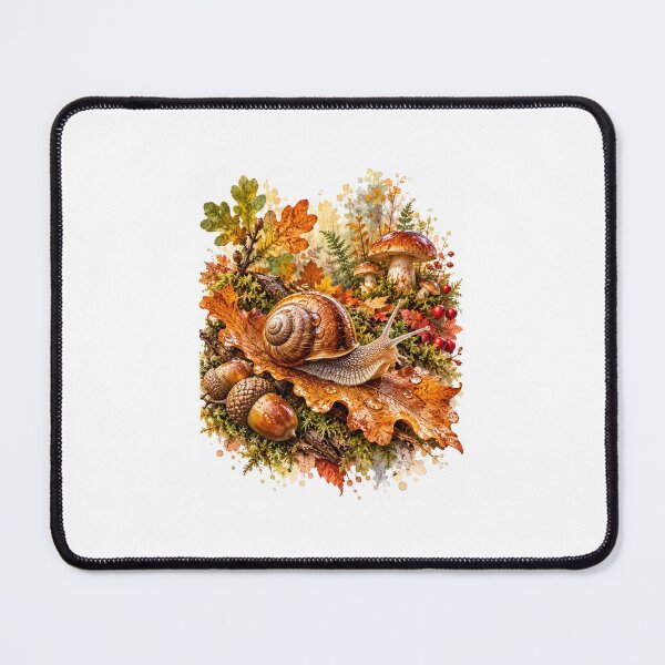 Item preview, Autumn Snail with Acorns and Mushrooms designed and sold by IrinaVisual.