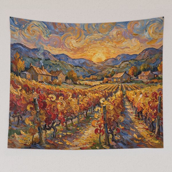 Item preview, Impressionist Autumn Vineyard at Sunset designed and sold by Late Theory.