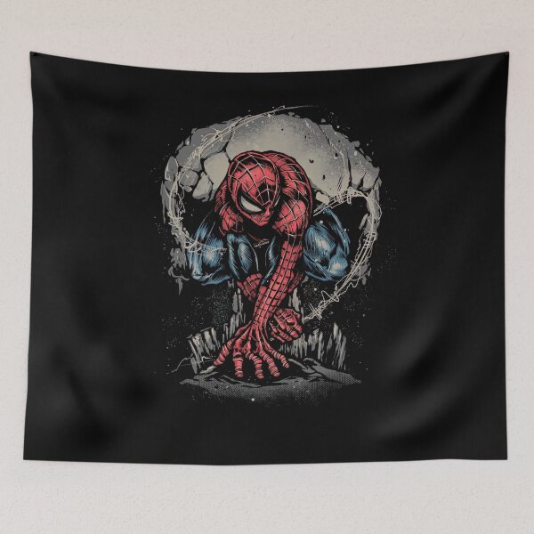 Aperçu de l'œuvre Conception de justicier nocturne de Dark Arachnid Hero Crouching Comic créée et vendue par luffyShop1.