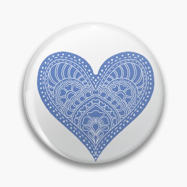 Item preview, Periwinkle Blue Mandala Heart Henna Boho Doodle Art designed and sold by DColourMuse.
