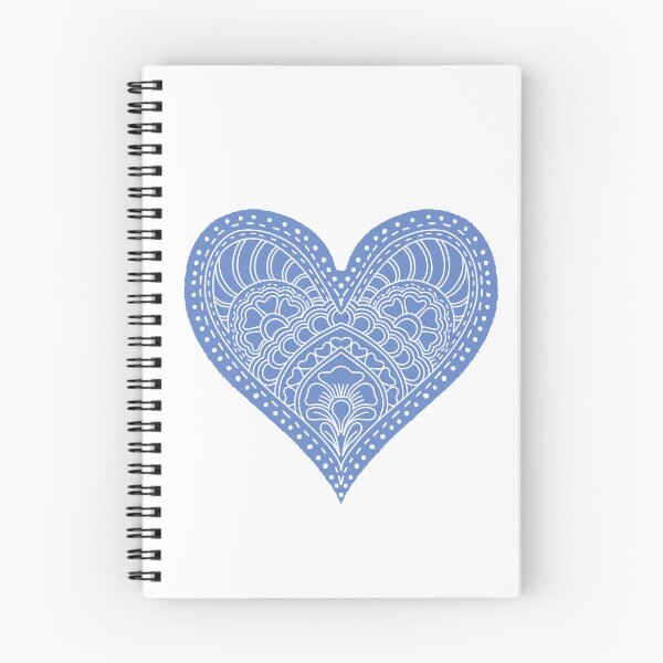 Item preview, Periwinkle Blue Mandala Heart Henna Boho Doodle Art designed and sold by DColourMuse.