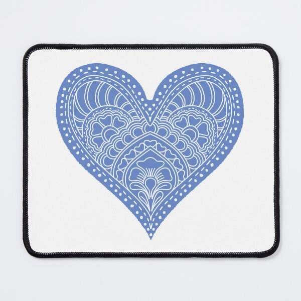 Item preview, Periwinkle Blue Mandala Heart Henna Boho Doodle Art designed and sold by DColourMuse.
