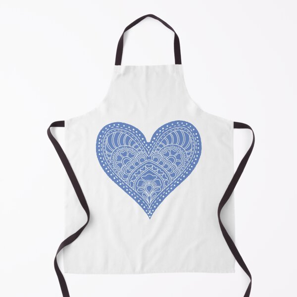 Item preview, Periwinkle Blue Mandala Heart Henna Boho Doodle Art designed and sold by DColourMuse.