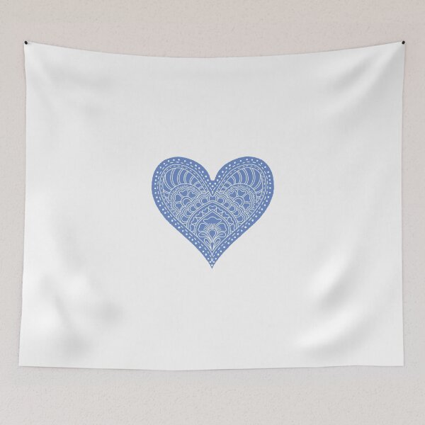 Item preview, Periwinkle Blue Mandala Heart Henna Boho Doodle Art designed and sold by DColourMuse.