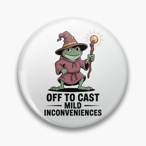 Item preview, Off To Cast Mild Inconveniences – Funny Frog Wizard Fantasy designed and sold by LoFizzy.
