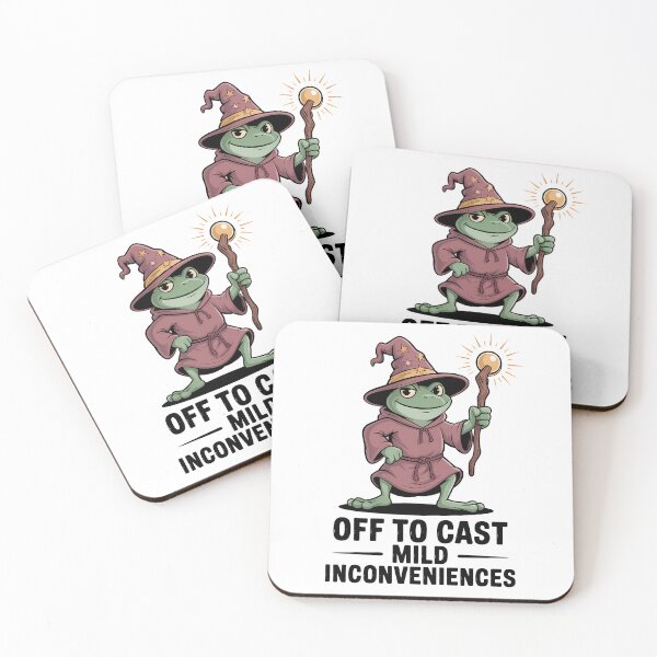 Item preview, Off To Cast Mild Inconveniences – Funny Frog Wizard Fantasy designed and sold by LoFizzy.