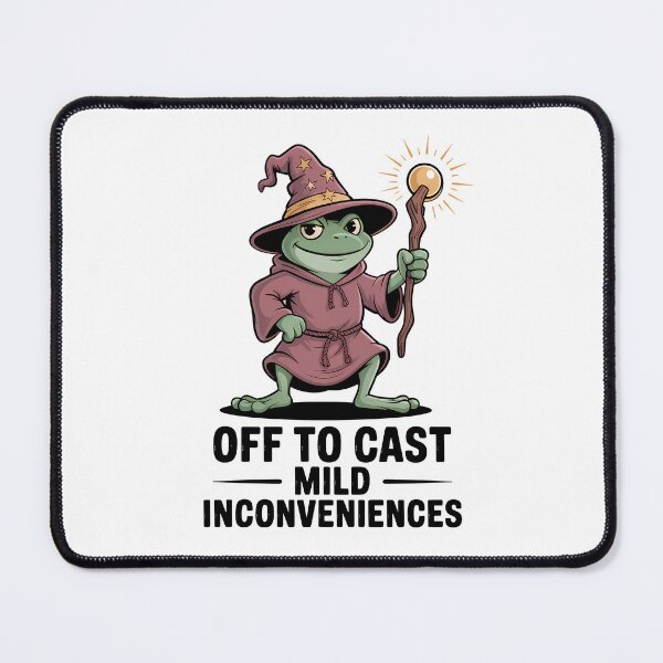 Item preview, Off To Cast Mild Inconveniences – Funny Frog Wizard Fantasy designed and sold by LoFizzy.