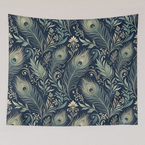Item preview, Peacock Feathers Ornamental Botanical Seamless Pattern designed and sold by ShivCraftStudio.