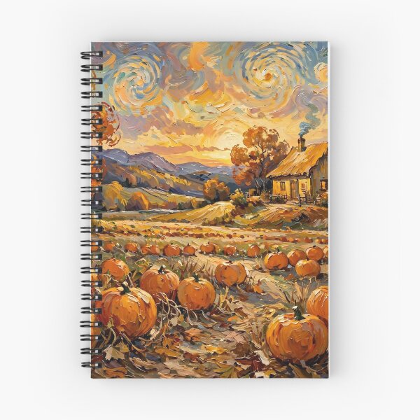 Item preview, Autumn Pumpkin Field with Cottage designed and sold by Late Theory.