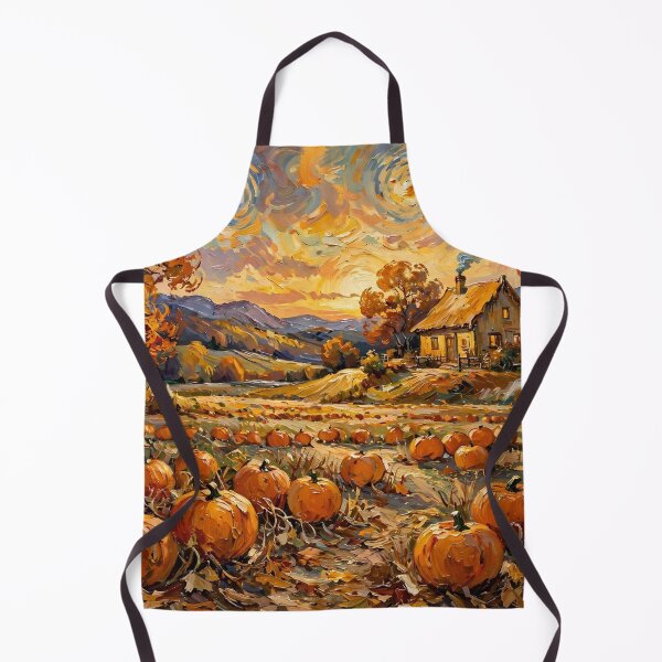 Item preview, Autumn Pumpkin Field with Cottage designed and sold by Late Theory.