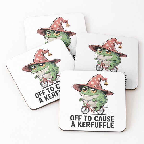 Item preview, Off To Cause A Kerfuffle – Funny Cottagecore Frog On Bicycle designed and sold by LoFizzy.