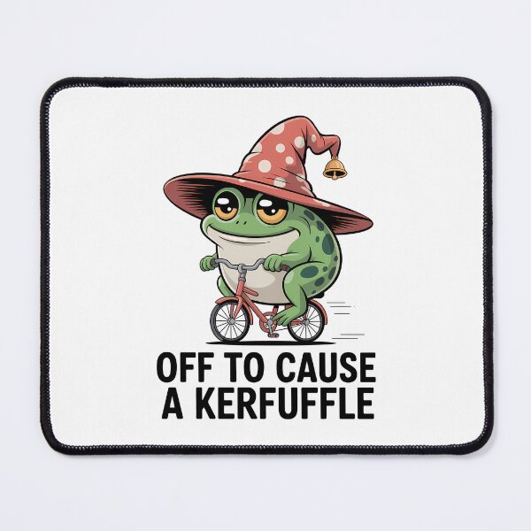 Item preview, Off To Cause A Kerfuffle – Funny Cottagecore Frog On Bicycle designed and sold by LoFizzy.