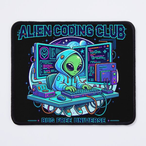 Item preview, Alien Coding Club Bug Free Universe designed and sold by tollaru.