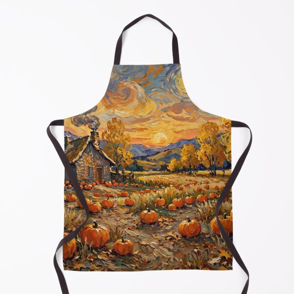 Item preview, Impressionist Autumn Cottage with Pumpkin Field  designed and sold by Late Theory.