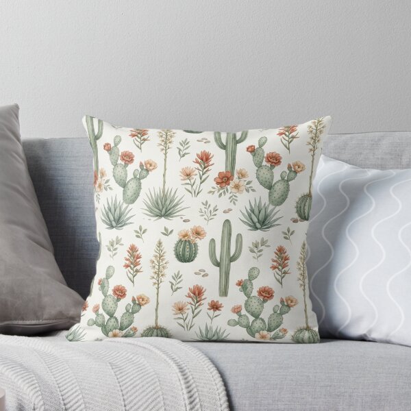 Item preview, Desert Botanical Cactus Watercolor Seamless Pattern designed and sold by ShivCraftStudio.