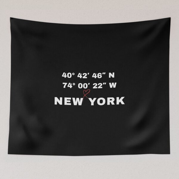 Item preview, New York City Coordinates - NYC Minimalist Heart Typography designed and sold by Frafri92.