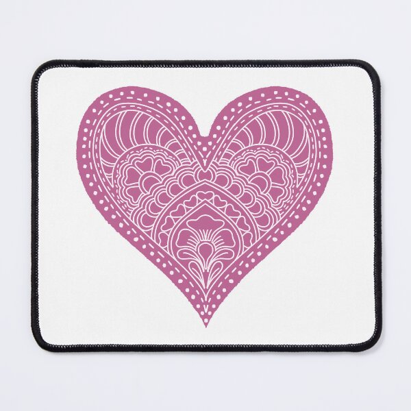 Item preview, Mauve Rose Mandala Heart Henna Boho Vintage Love designed and sold by DColourMuse.