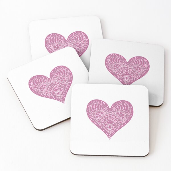 Item preview, Mauve Rose Mandala Heart Henna Boho Vintage Love designed and sold by DColourMuse.