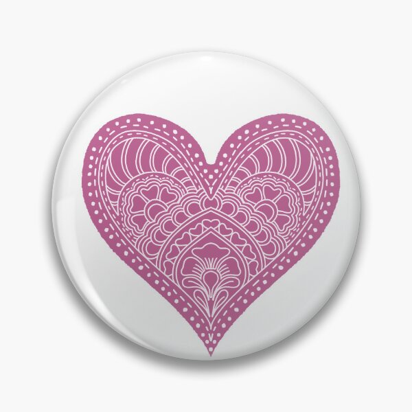 Item preview, Mauve Rose Mandala Heart Henna Boho Vintage Love designed and sold by DColourMuse.