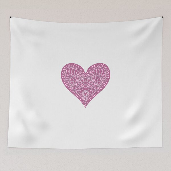 Item preview, Mauve Rose Mandala Heart Henna Boho Vintage Love designed and sold by DColourMuse.