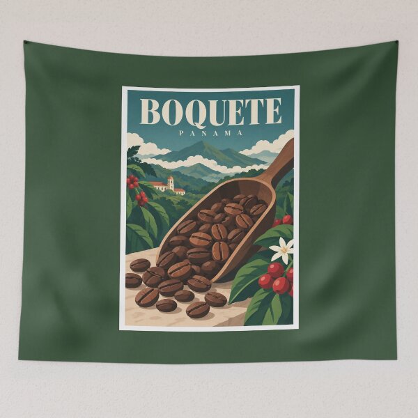 Item preview, Boquete Coffee Beans Panama Travel Poster designed and sold by Beyond Destinations.