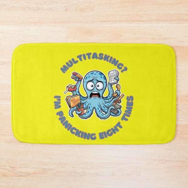Item preview, Multitasking Funny Panicking Octopus Office Humor designed and sold by ZeroContextArt.