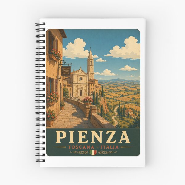 Item preview, Pienza Tuscany Italy Vintage Travel Art designed and sold by Passeggiata Prints.