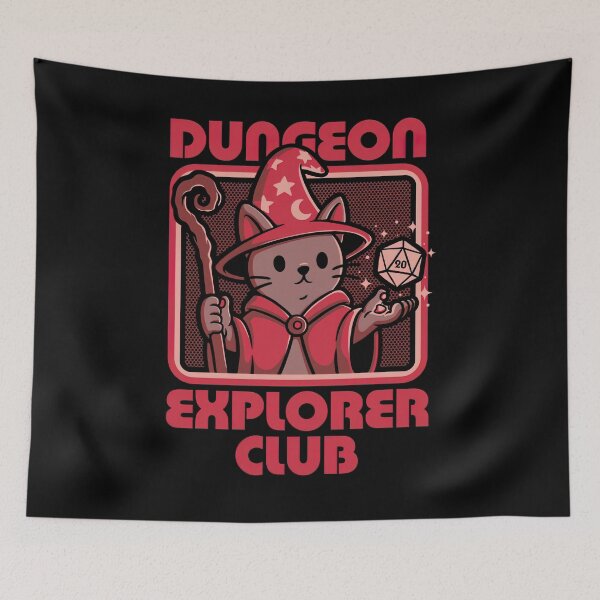 Item preview, Dungeon Explorer Club Cute Wizard Cat D20 RPG Tabletop Design designed and sold by luffyShop1.