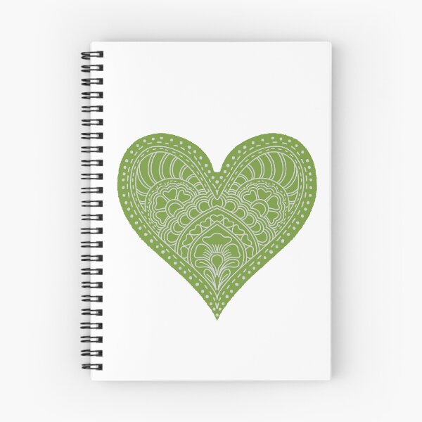 Item preview, Olive Green Mandala Heart Henna Boho Earthy Doodle designed and sold by DColourMuse.