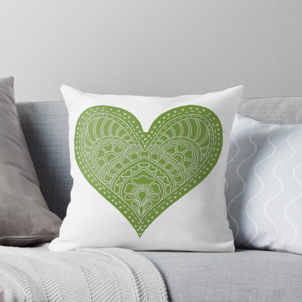 Item preview, Olive Green Mandala Heart Henna Boho Earthy Doodle designed and sold by DColourMuse.