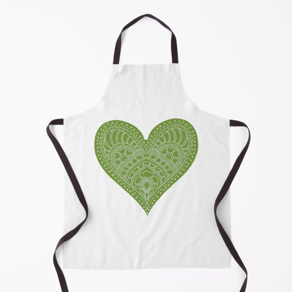 Item preview, Olive Green Mandala Heart Henna Boho Earthy Doodle designed and sold by DColourMuse.