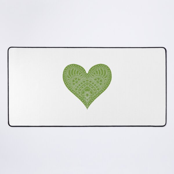 Item preview, Olive Green Mandala Heart Henna Boho Earthy Doodle designed and sold by DColourMuse.