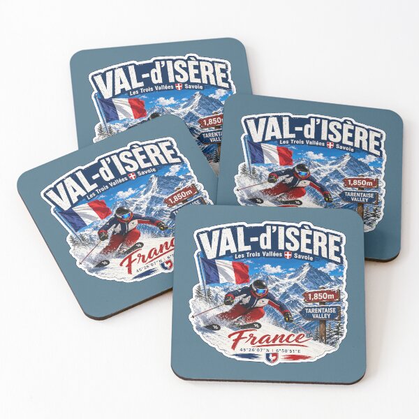 Aperçu de l'œuvre Val-d'Isère France Ski Alpes Espace Killy Autocollant TShirt 02 créée et vendue par OuterShellUK.