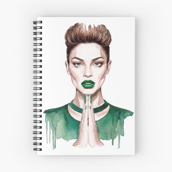 Item preview, Green Lipstick Fashion Woman Praying Hands Art designed and sold by Veganizer.art.
