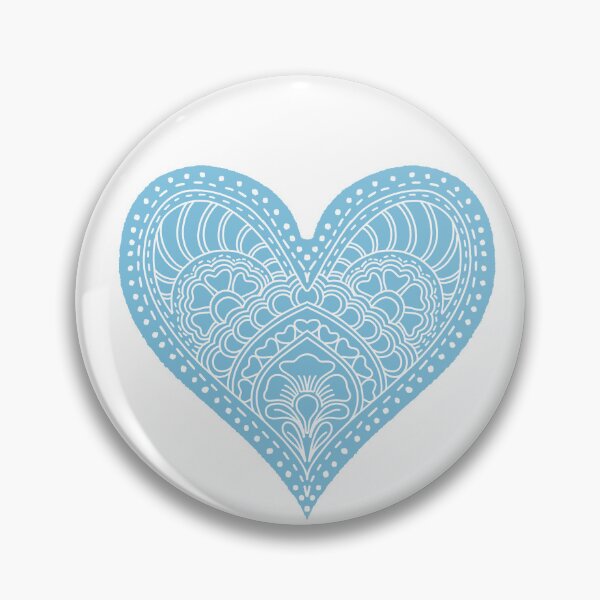 Item preview, Sky Blue Mandala Heart Henna Boho Pastel Doodle designed and sold by DColourMuse.