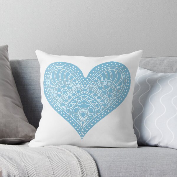Item preview, Sky Blue Mandala Heart Henna Boho Pastel Doodle designed and sold by DColourMuse.
