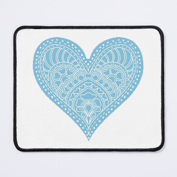 Item preview, Sky Blue Mandala Heart Henna Boho Pastel Doodle designed and sold by DColourMuse.